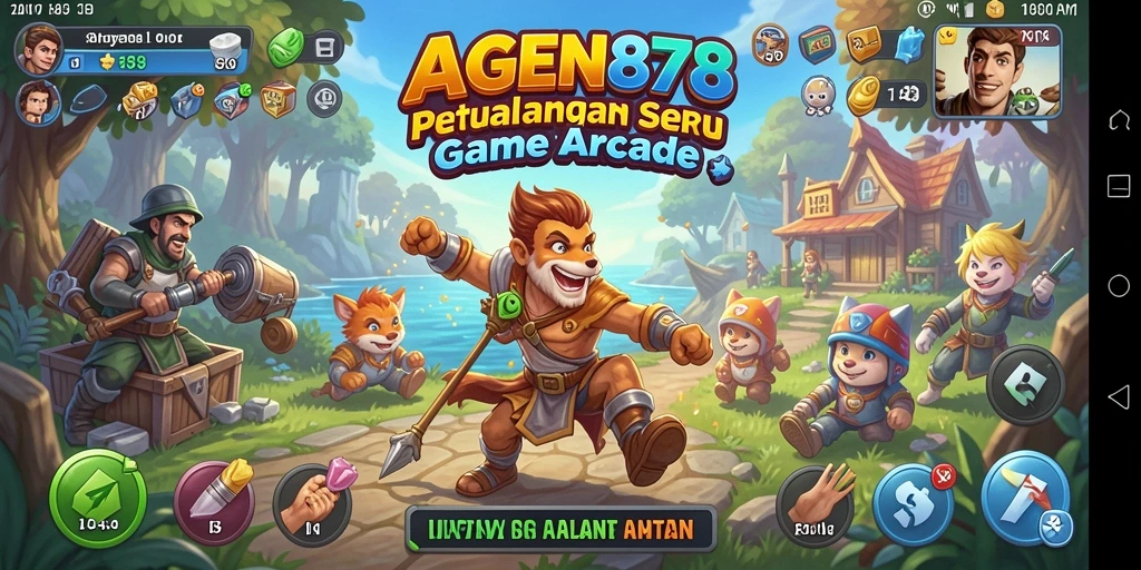 Tampilan gameplay AGEN878 yang penuh aksi dan warna-warni.