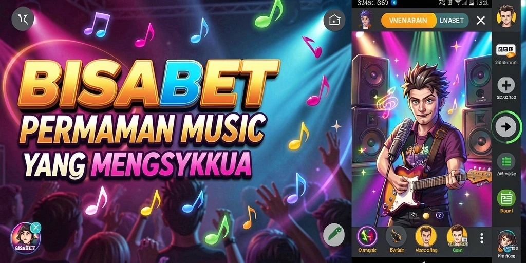 Tampilan gameplay BISABET yang menawankan dengan berbagai lagu.