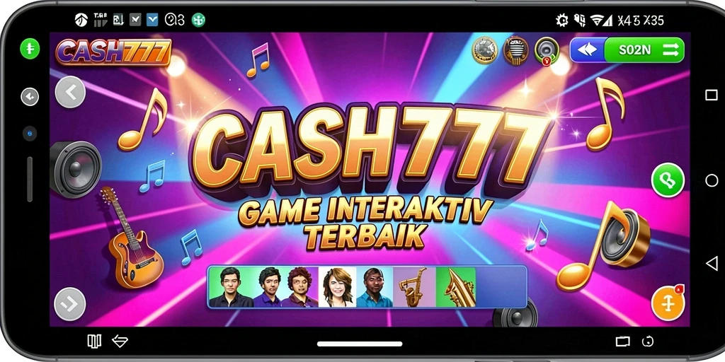 Screenshot dari gameplay CASH777 menampilkan interaksi musik yang seru.
