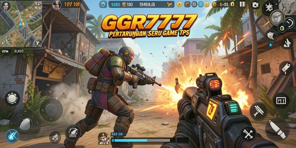 Screenshot menampilkan aksi mendebarkan dalam GGR7777 selama pertempuran TPS.