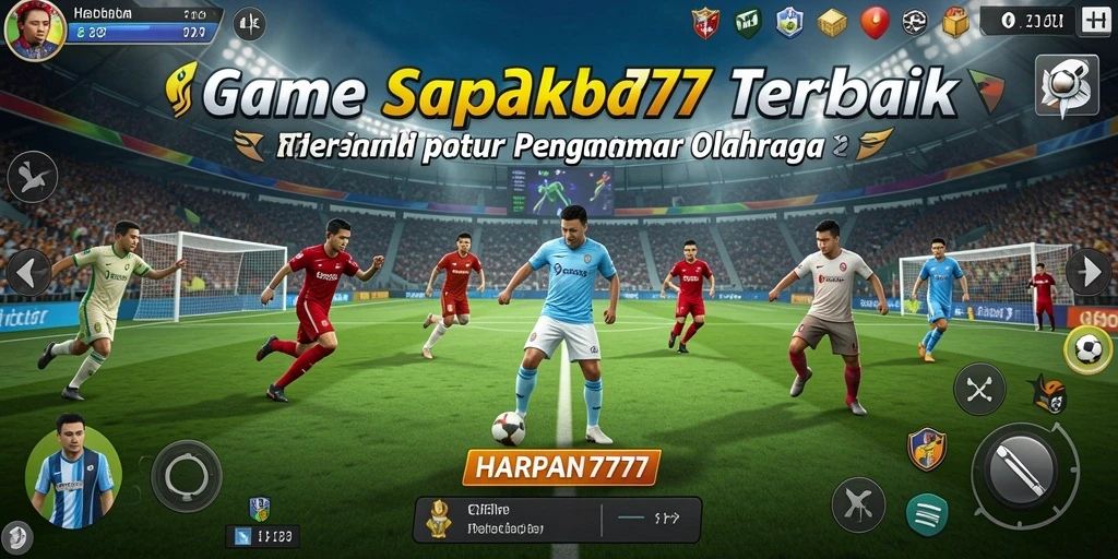 Screenshot gameplay menarik dari HARAPAN777 dengan aksi sepakbola dinamis.