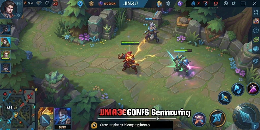 Gameplay seru dalam JIN33 dengan aksi pertempuran MOBA.