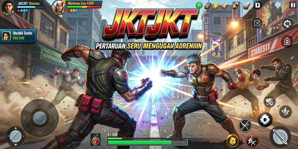 Tampilan gameplay seru JKTJKT dalam pertarungan yang mendebarkan.