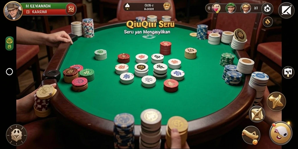 Screenshot gameplay KAKRP yang menampilkan pertandingan QiuQiu yang seru.