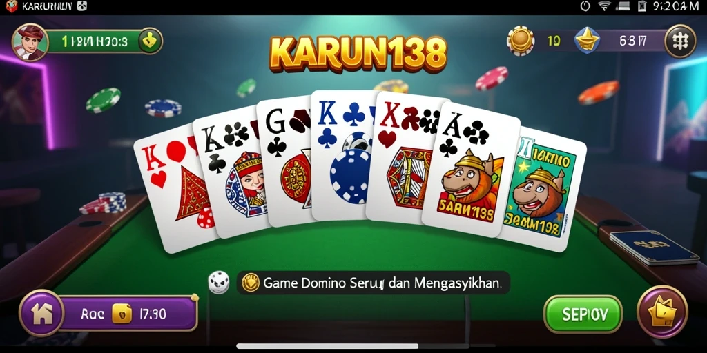 Tampilan menarik dari gameplay Domino di KARUN138.