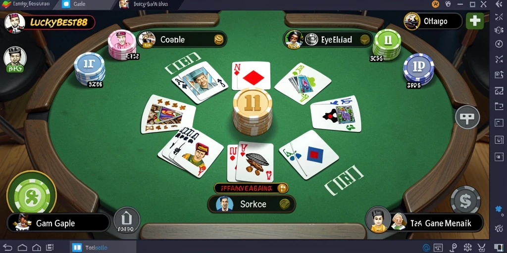 Tampilan gameplay <strong>LUCKYBEST88</strong> dengan suasana Gaple yang seru.