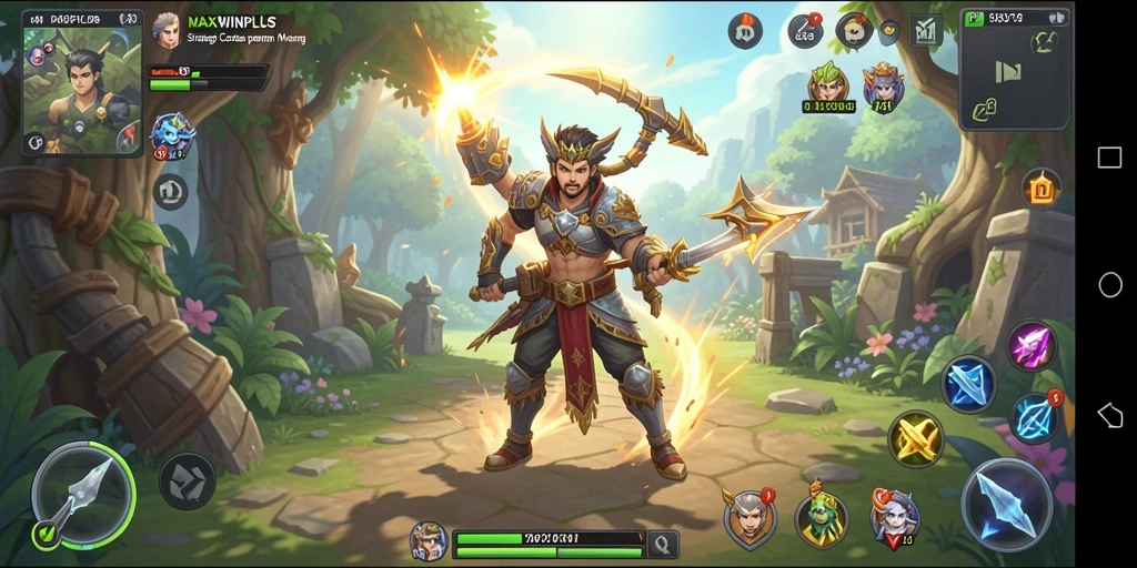 Screenshot gameplay <strong>MAXWINPLUS</strong> menunjukkan pertempuran strategi yang intens dan mengasyikkan.