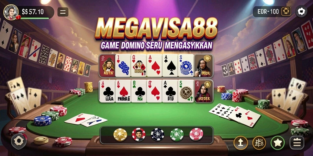 Tampilan gameplay yang menarik dari MEGAVISA88 saat bermain Domino.
