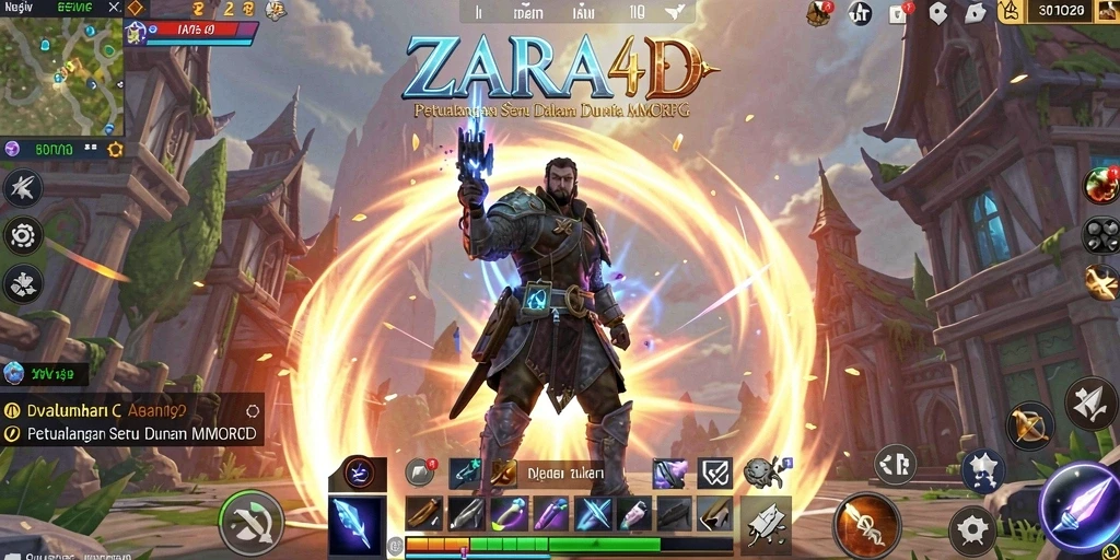 Tangkapan layar gameplay ZARA4D menunjukkan pertempuran epik dan eksplorasi dunia luas.